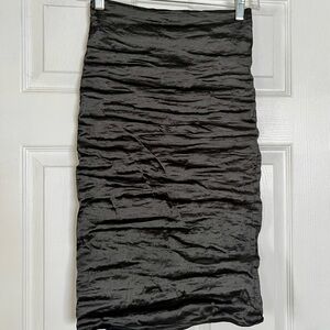 Nicole Miller Elegant Black Ruched Skirt